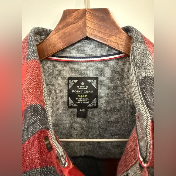 Point Zero Buffalo Plaid Flannel Shirt (Large) – Double Napped Cotton - Picture 4 of 8